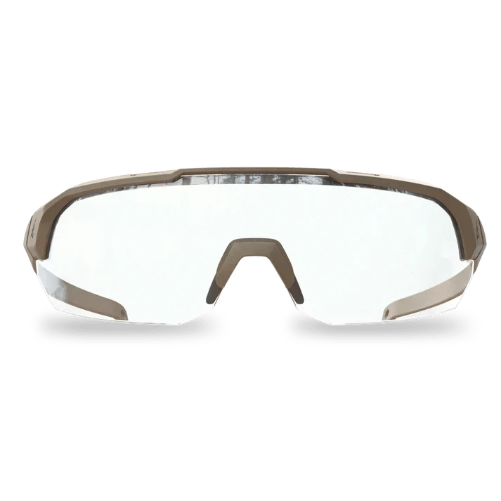 Arc Light tactical eyewear with clear vapor shield lens, shatter-resistant polycarbonate frames, and anti-slip details.