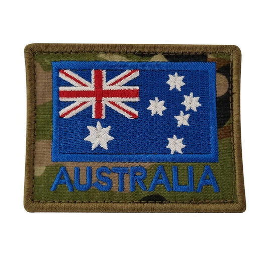 ANF Patch with Australian National Flag in camouflage, hook-and-loop backing.