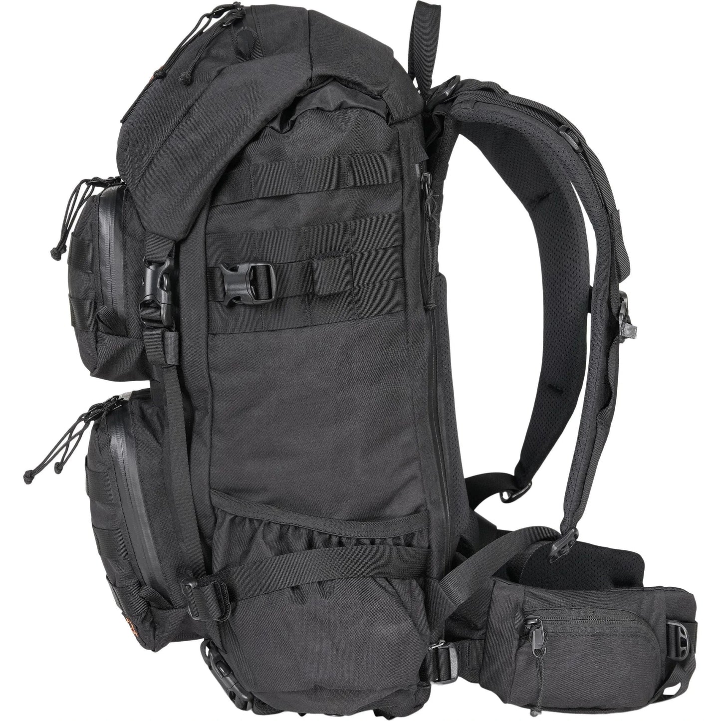 BLITZ 35 Backpack in black with tactical versatility, side zip access, and PALS webbing.