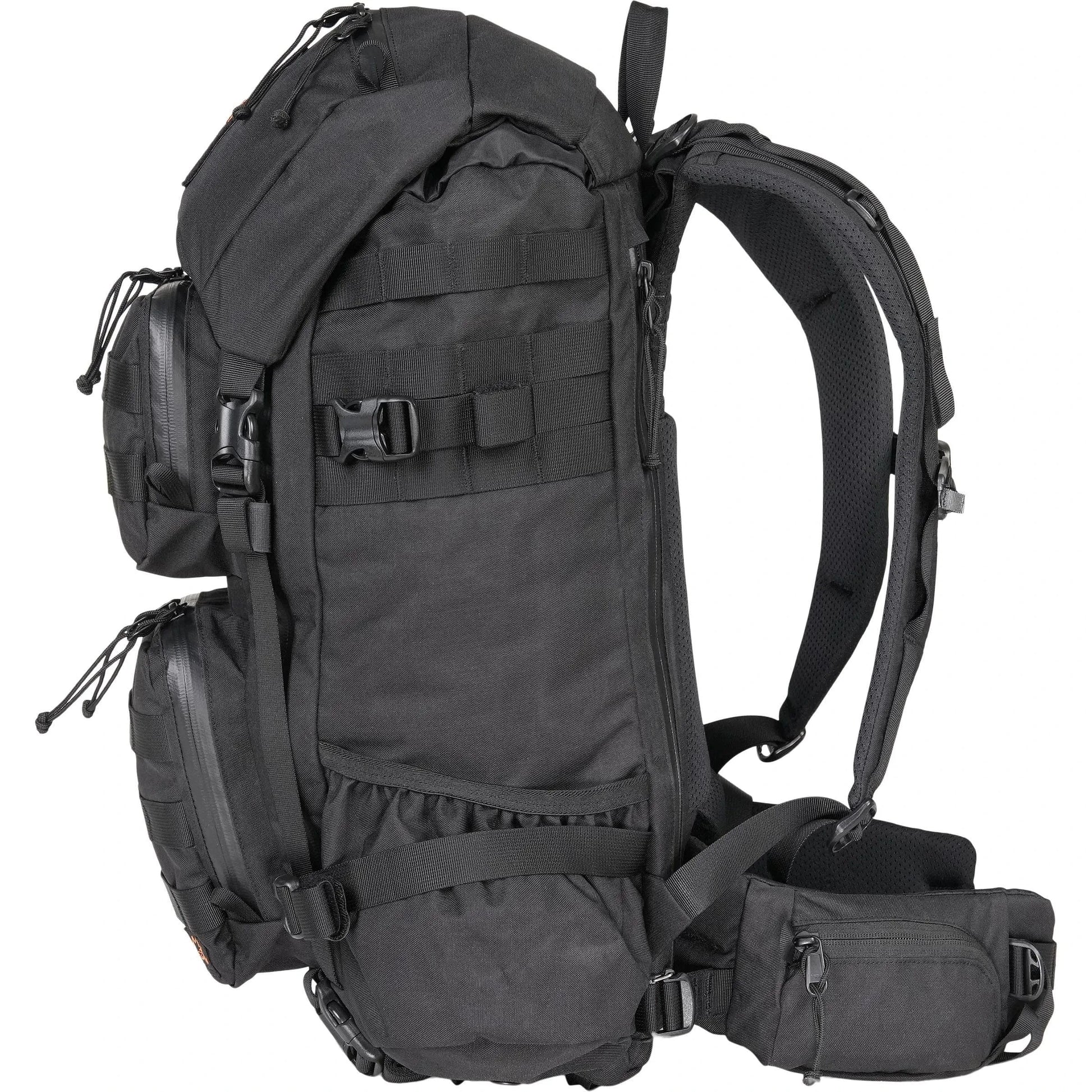BLITZ 35 Backpack in black with tactical versatility, side zip access, and PALS webbing.