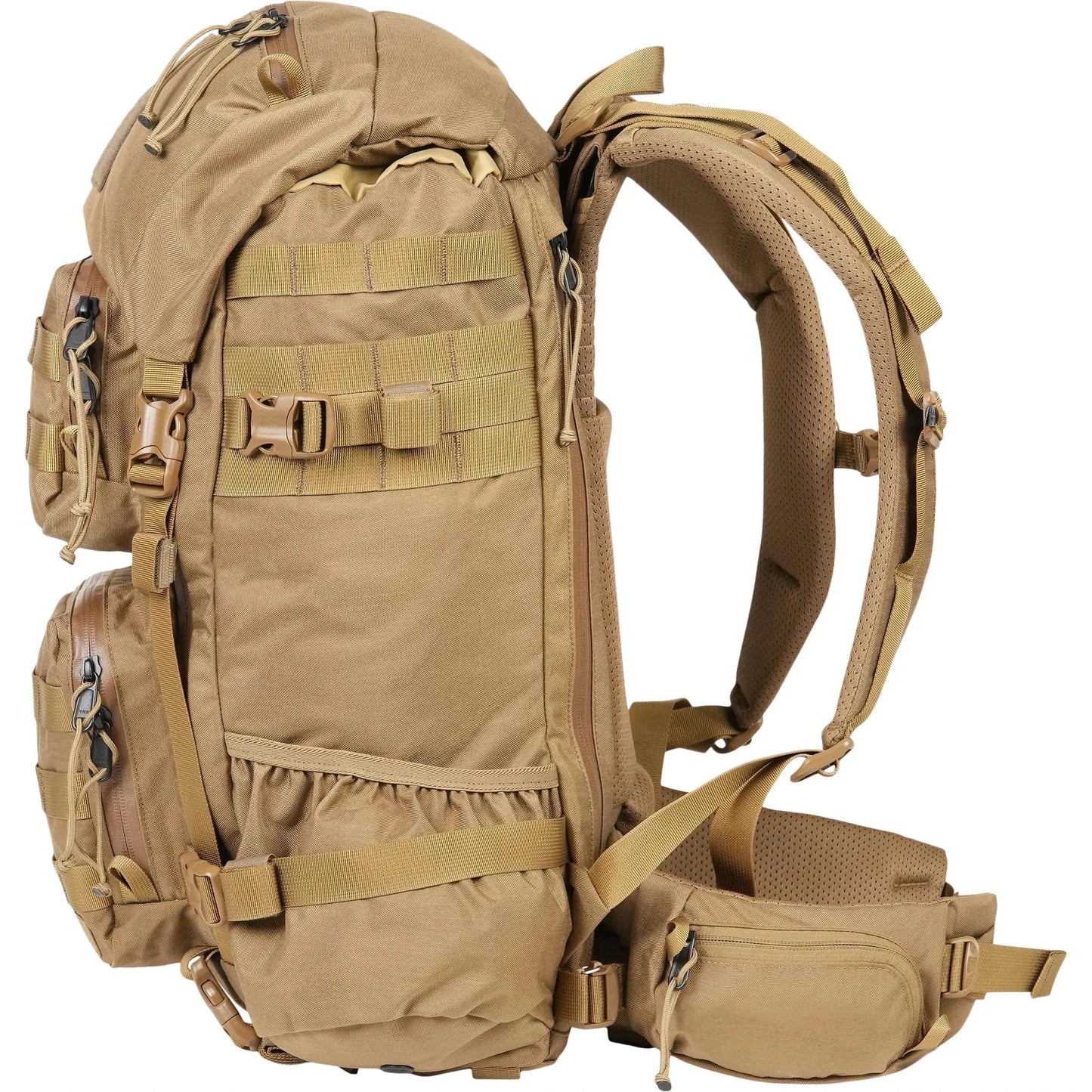 BLITZ 35 Backpack with tactical design, top-loading, side zip access, and external PALS webbing.