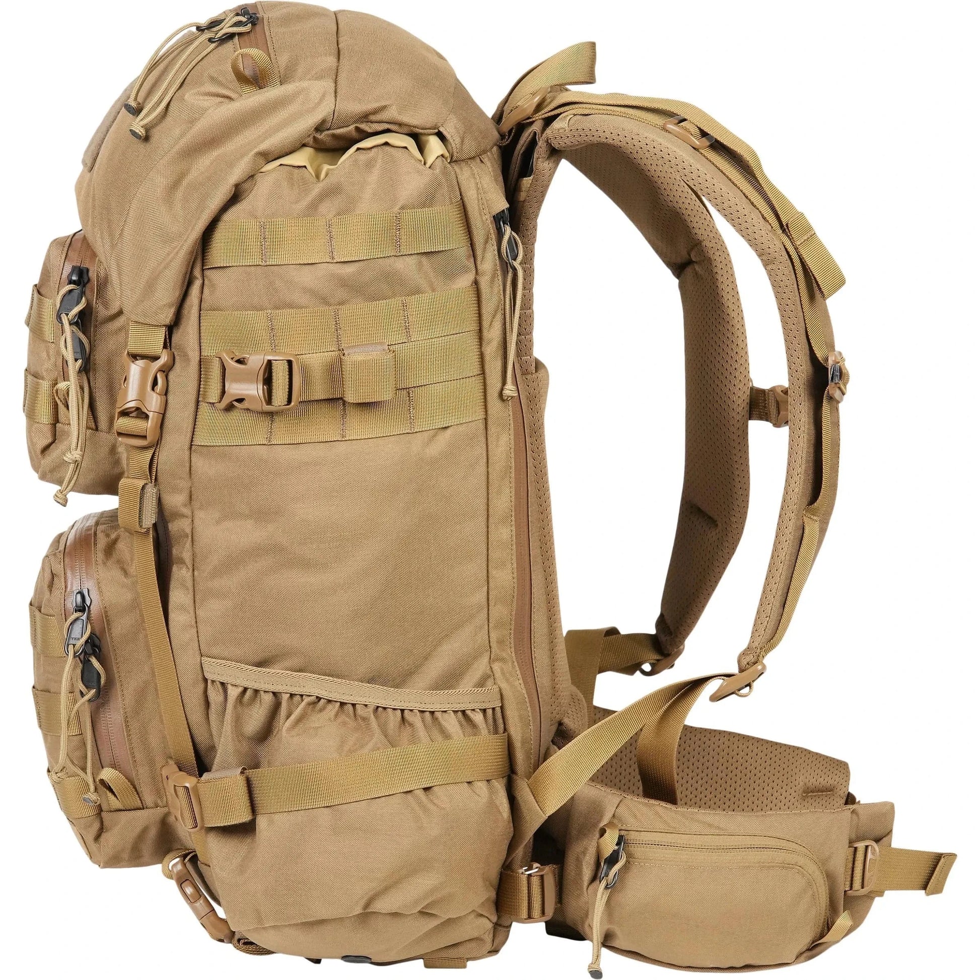 BLITZ 35 Backpack with tactical design, top-loading, side zip access, and external PALS webbing.
