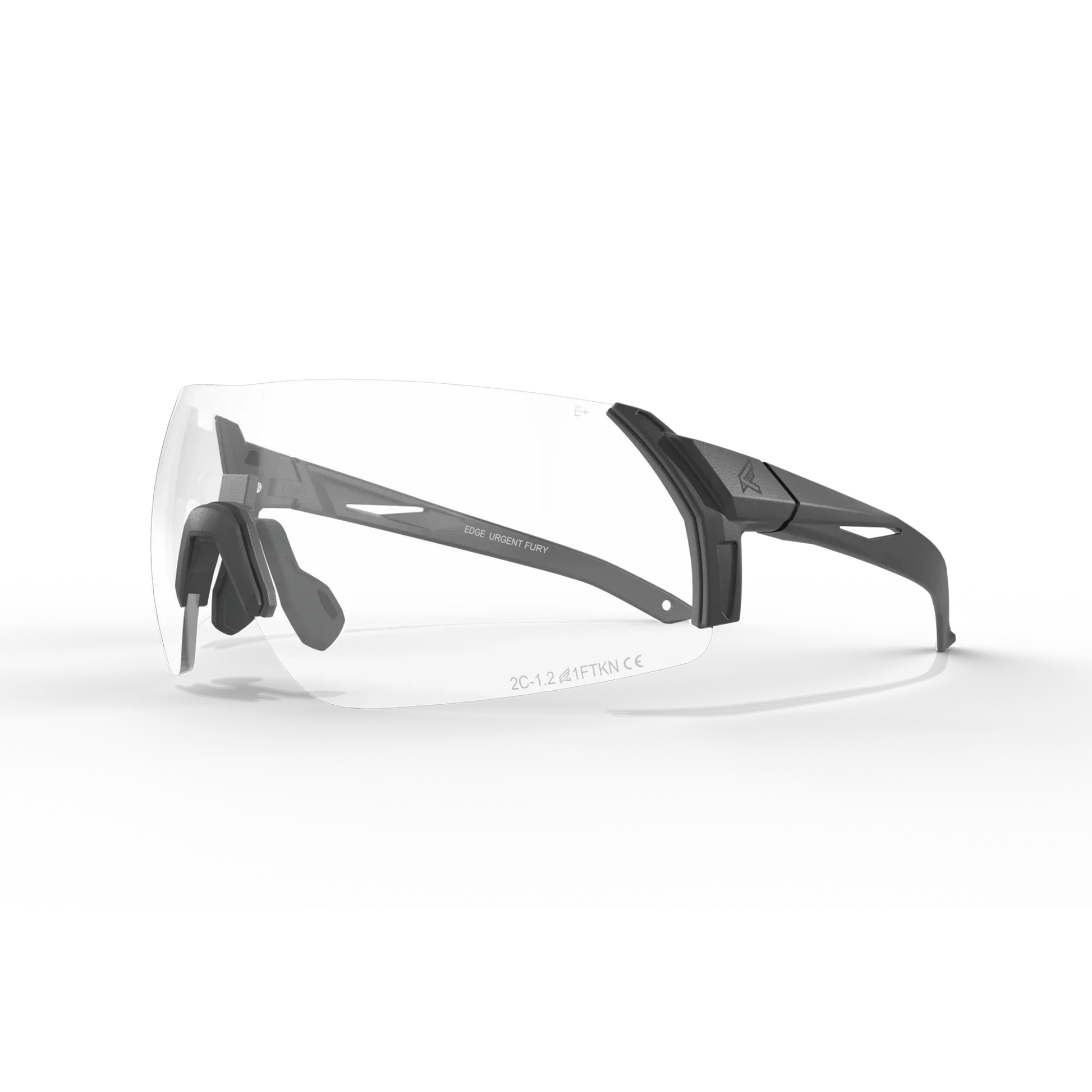 Edge Eyewear Urgent Fury shooting glasses with Vapor Shield anti-fog technology.