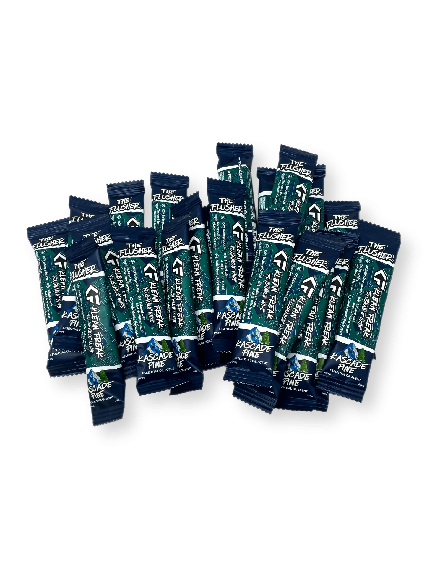 Klean Freak Flusher flushable wipes in compact, travel-friendly packaging.