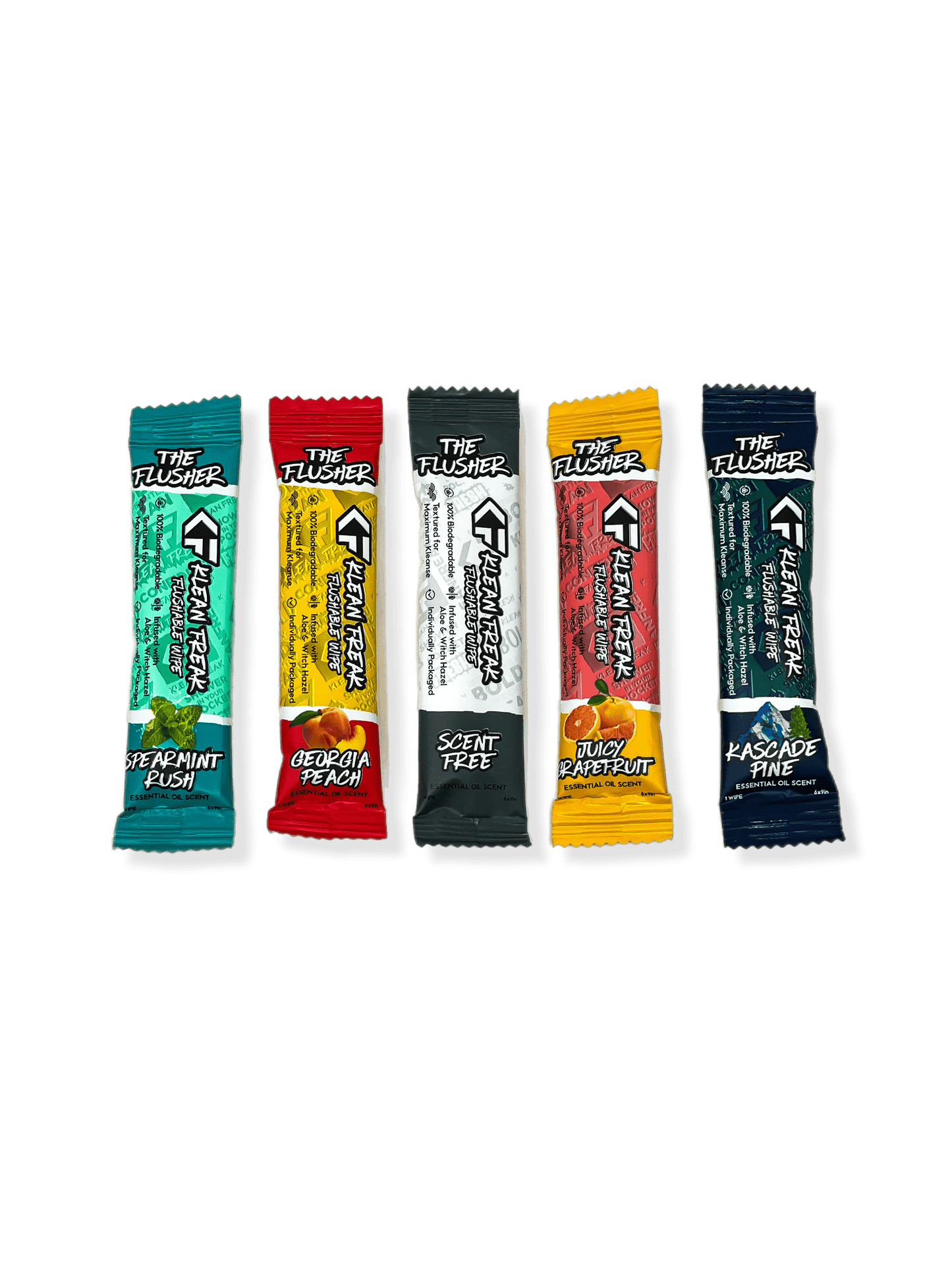 The Flusher – 5-Pack Flushable Wipes Trial Pack | Biodegradable & Travel-Friendly
