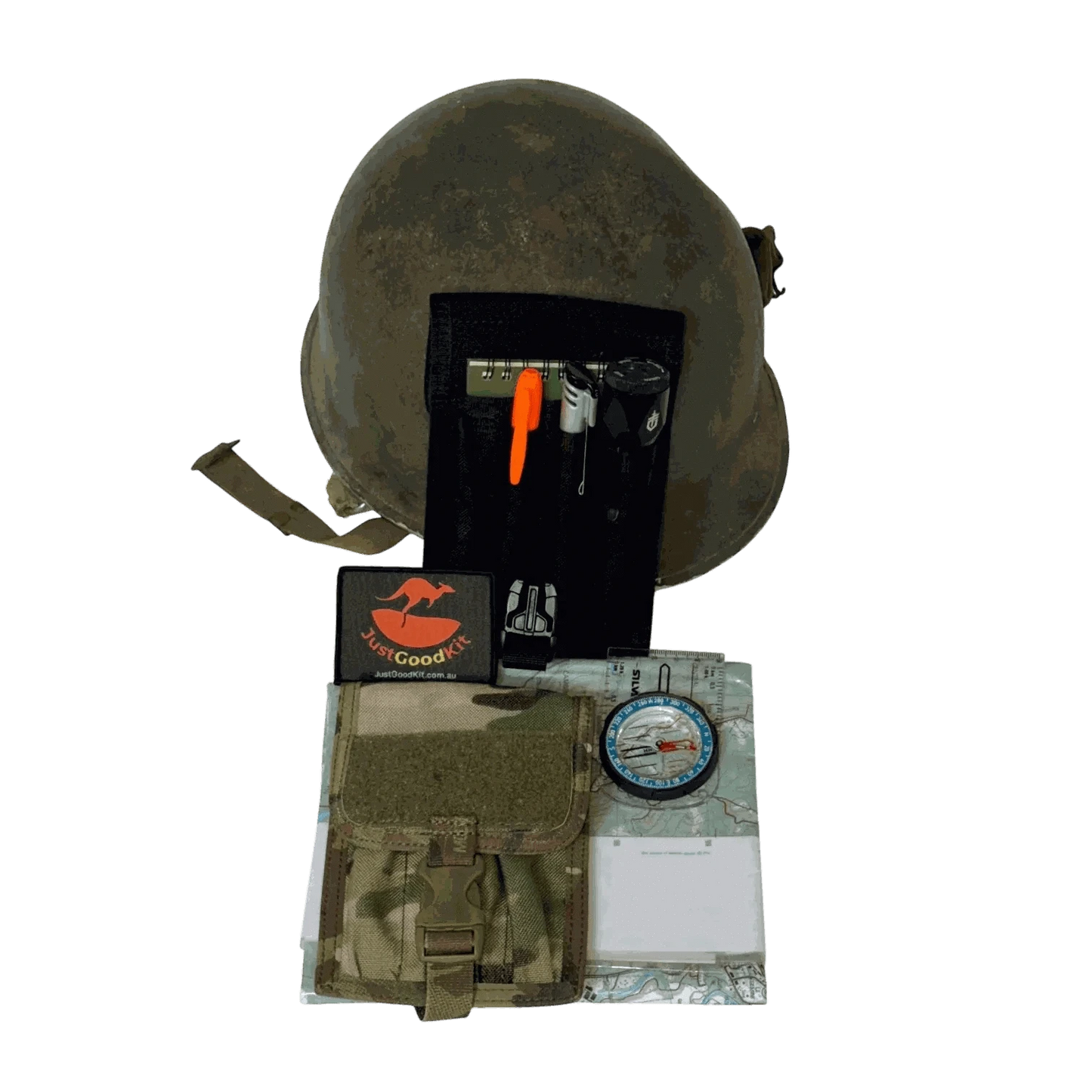 MOLLE compatible pen pouch with tactical gear and tools