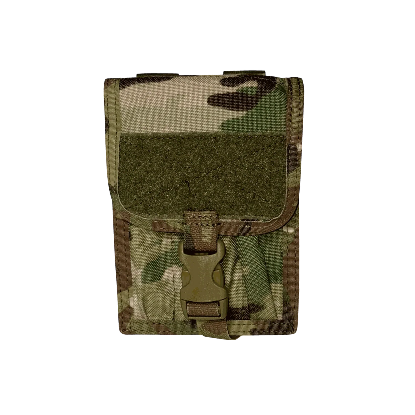 MOLLE compatible tactical pen pouch in camouflage design, waterproof and durable.