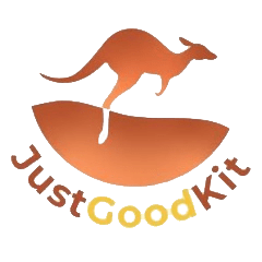Just Good Kit logo with kangaroo (TRANSPARENT)