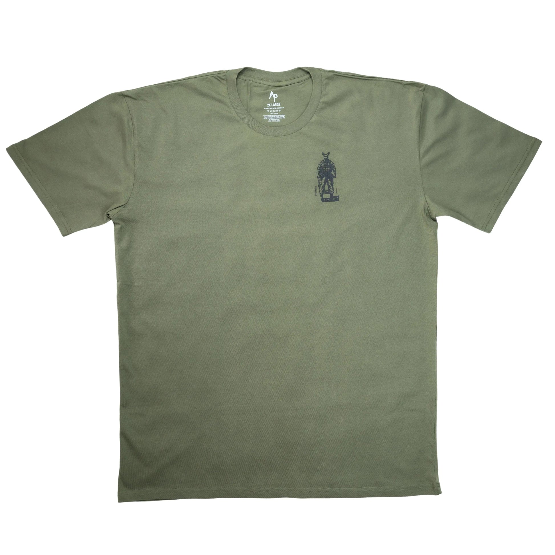 JustGoodKit, Branded Army Green T-Shirt – Minimalistic Style Meets Everyday Comfort