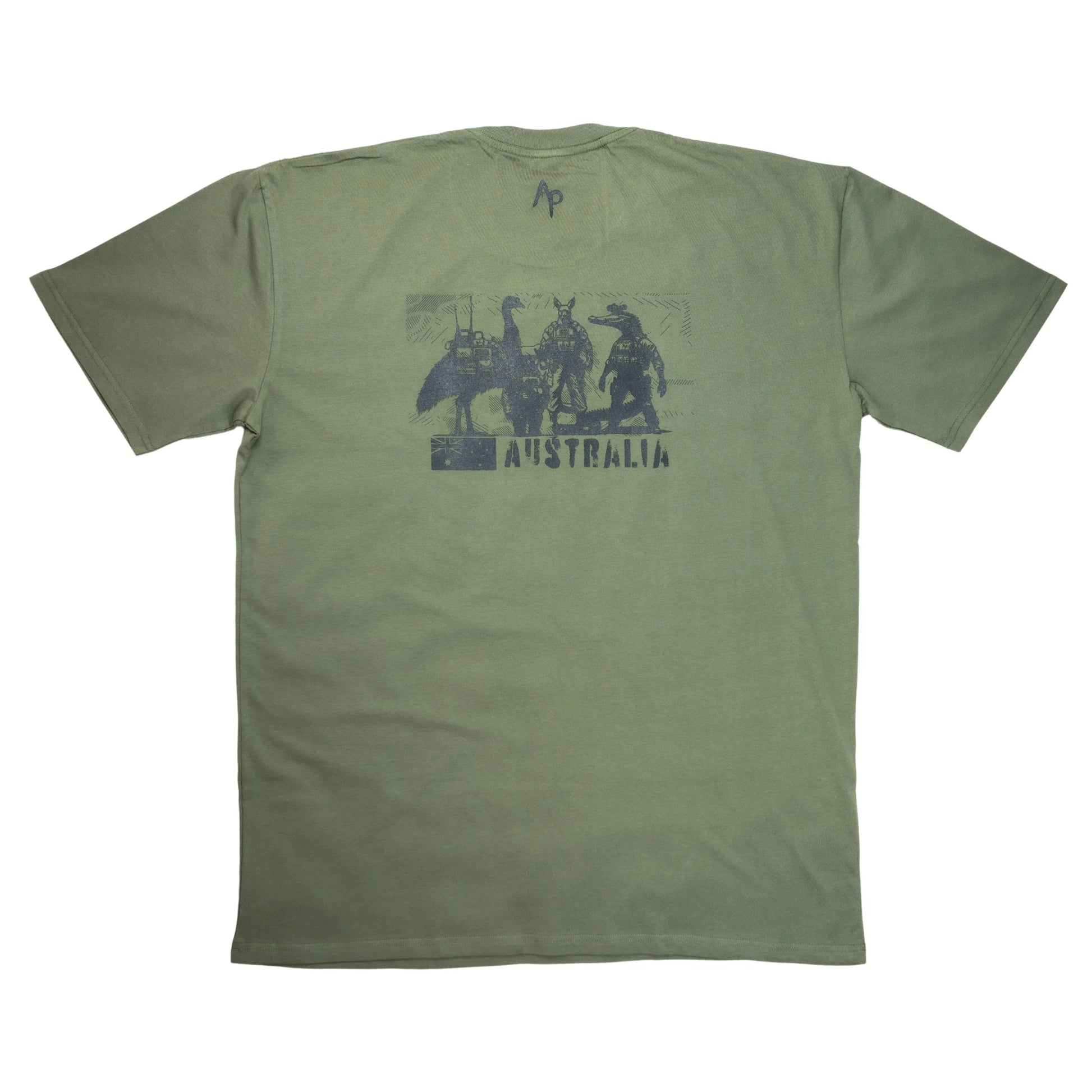 JustGoodKit, Branded Army Green T-Shirt – Minimalistic Style Meets Everyday Comfort