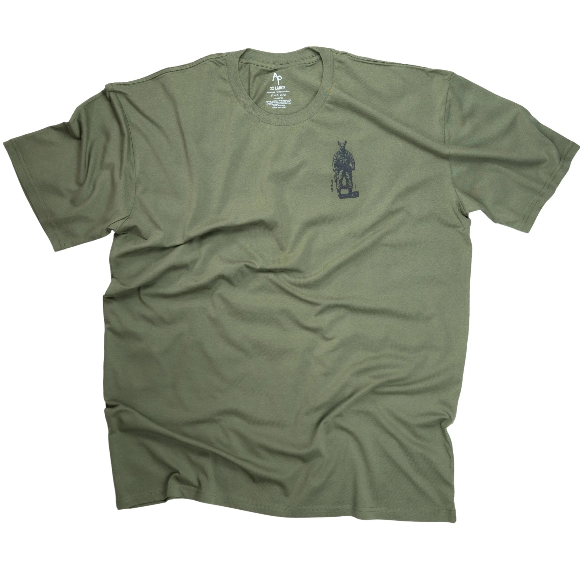 JustGoodKit, Branded Army Green T-Shirt – Minimalistic Style Meets Everyday Comfort