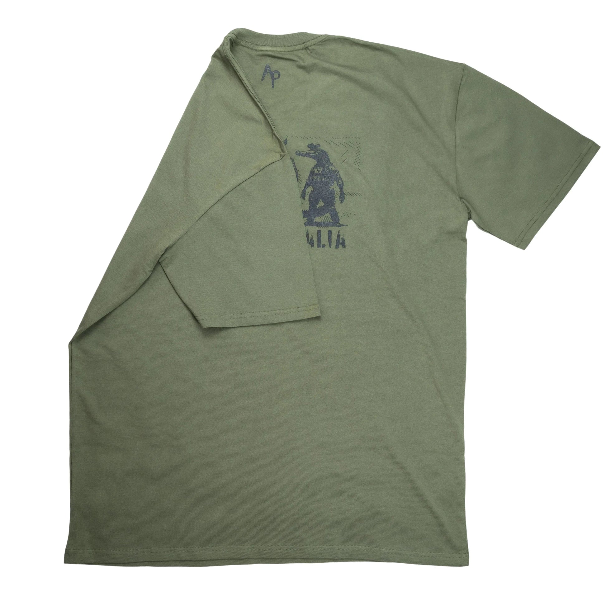 JustGoodKit, Branded Army Green T-Shirt – Minimalistic Style Meets Everyday Comfort