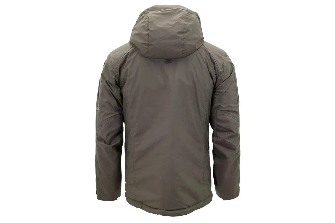 Carinthia MIG 4.0 Jacket with hood, rear view, showcasing durable outer shell.