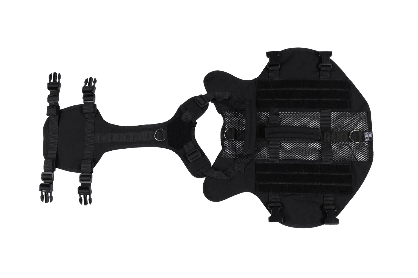 ONETIGRIS AIRE Mesh Harness for dogs, durable nylon, breathable mesh, tactical design.