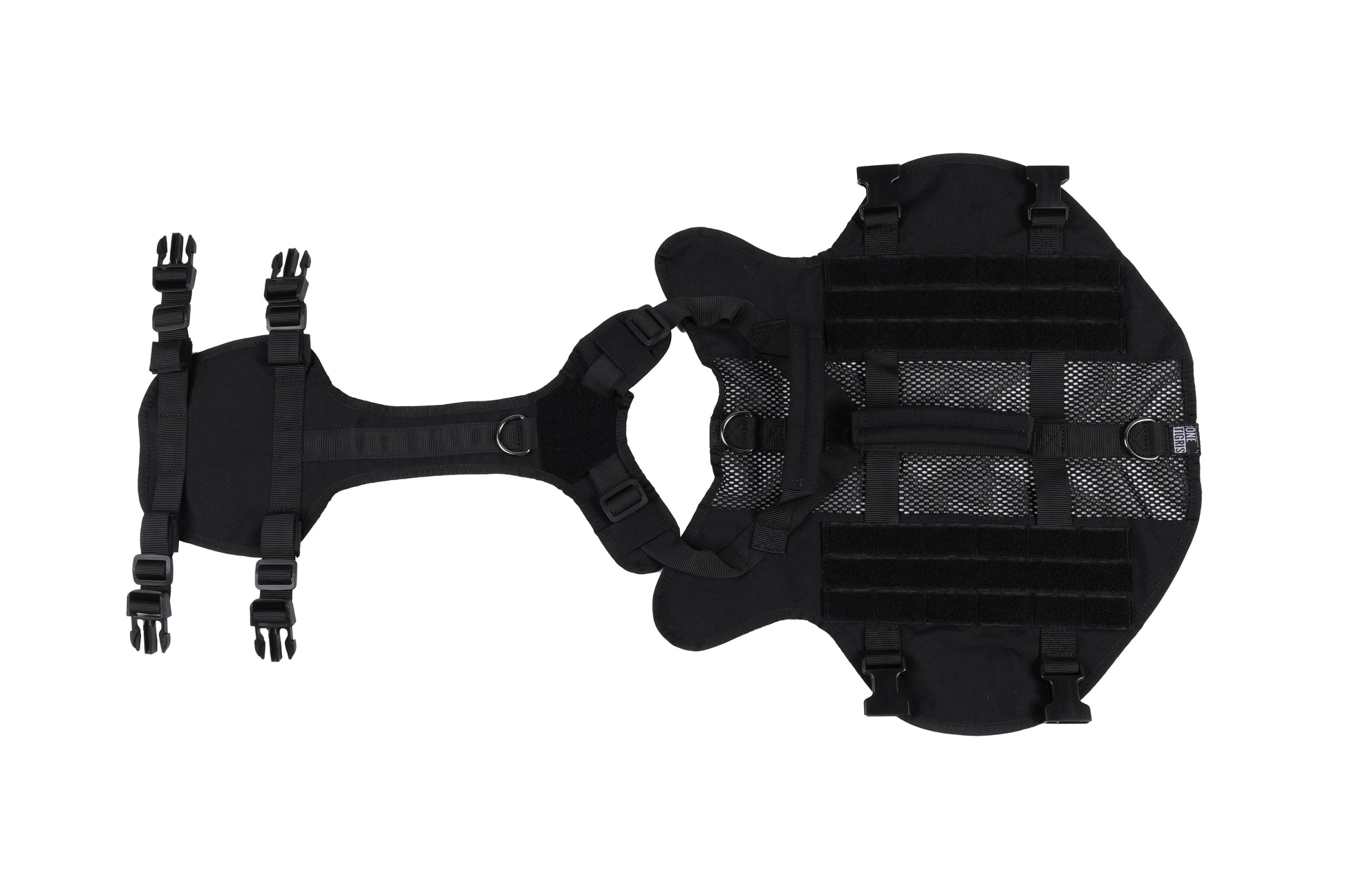 ONETIGRIS AIRE Mesh Harness for dogs, durable nylon, breathable mesh, tactical design.