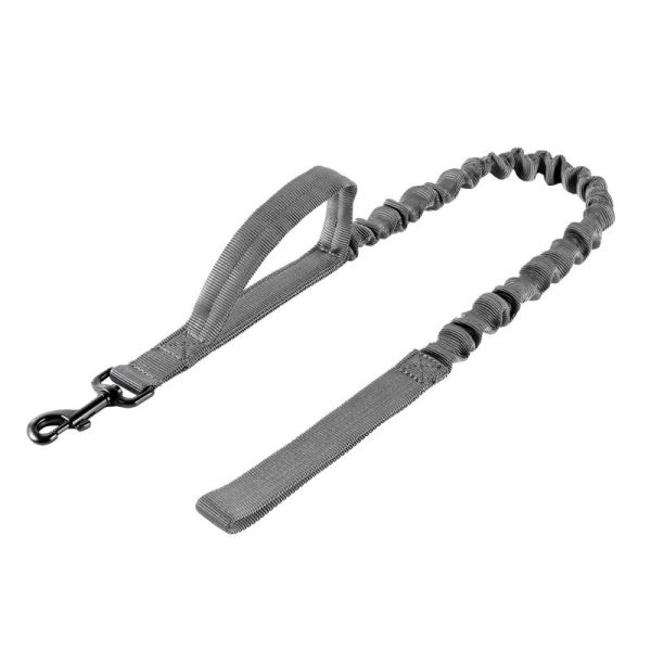 Tactical dog leash with bungee design and padded handle for medium to large dogs.