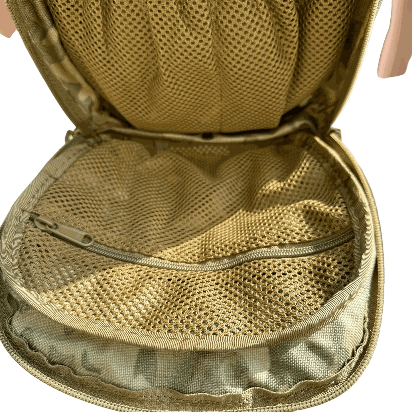 Hydration Backpack with spacious accessories pouch and durable nylon material.