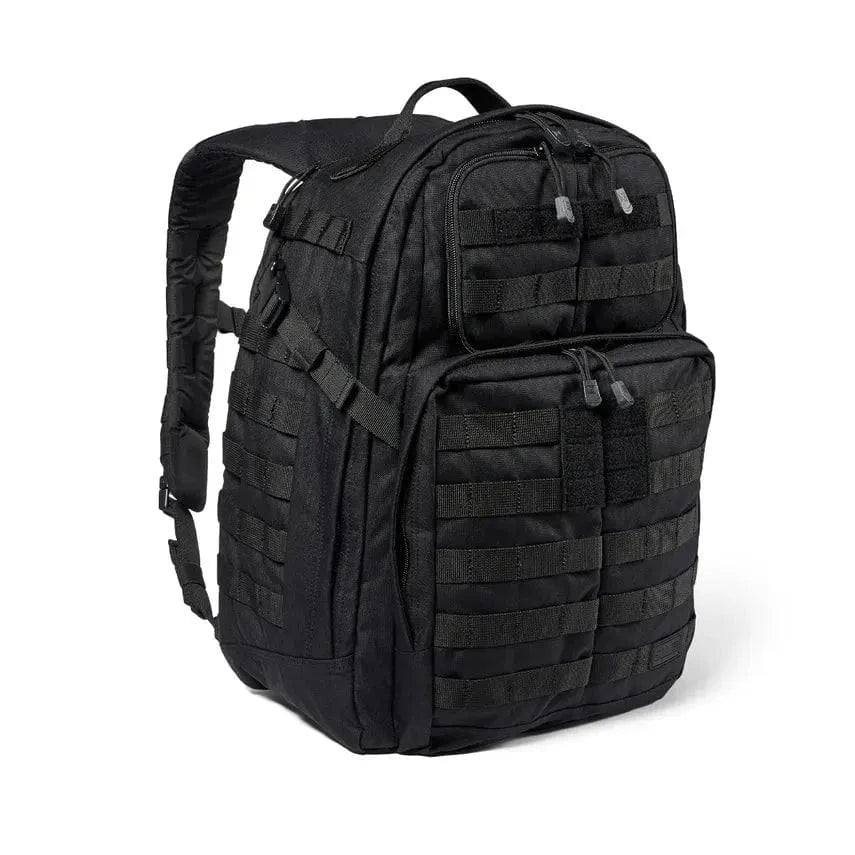 RUSH 24 2.0 Backpack, versatile and rugged design, black with MOLLE webbing, ideal for urban and outdoor adventures.