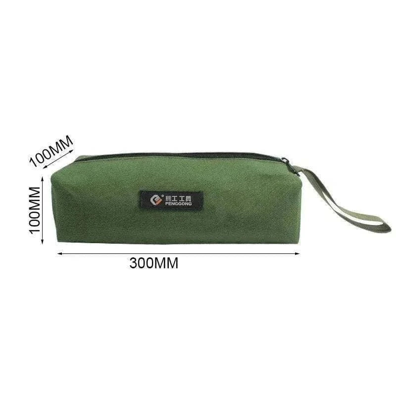 Green multifunctional 4WD tool bag with zipper, measuring 300x100mm.