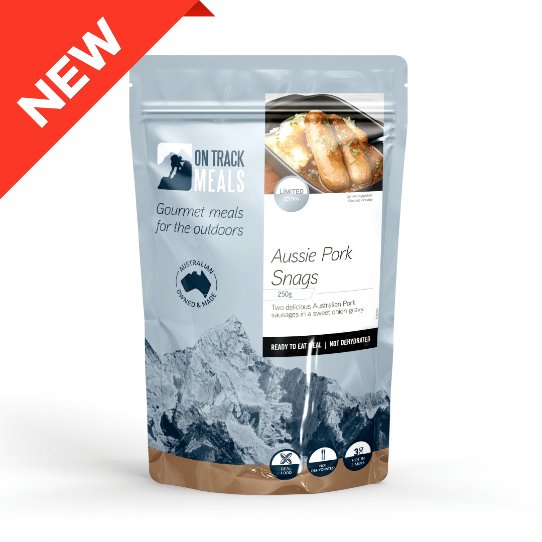 On Track Meals Aussie Pork Snags pouch - ready to eat