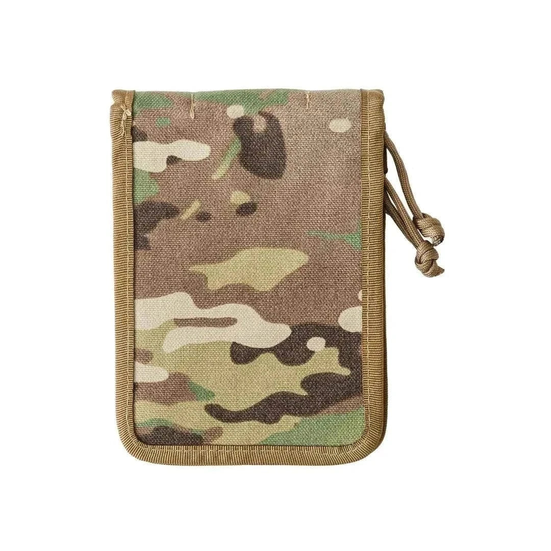 Camouflage tactical notebook cover with durable construction and zippered closure for 4 x 6" field notes.