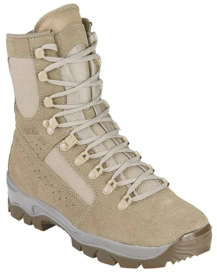 Meindl Desert Fox Tactical Boot with suede upper, Cordura mesh panels, and rugged outsole for durability and performance.