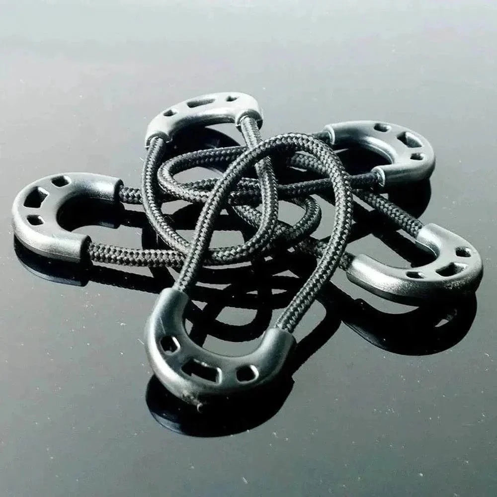 Elastic rope and plastic zipper toggles for clothing and bags, 10-piece set, providing extra security and durability.