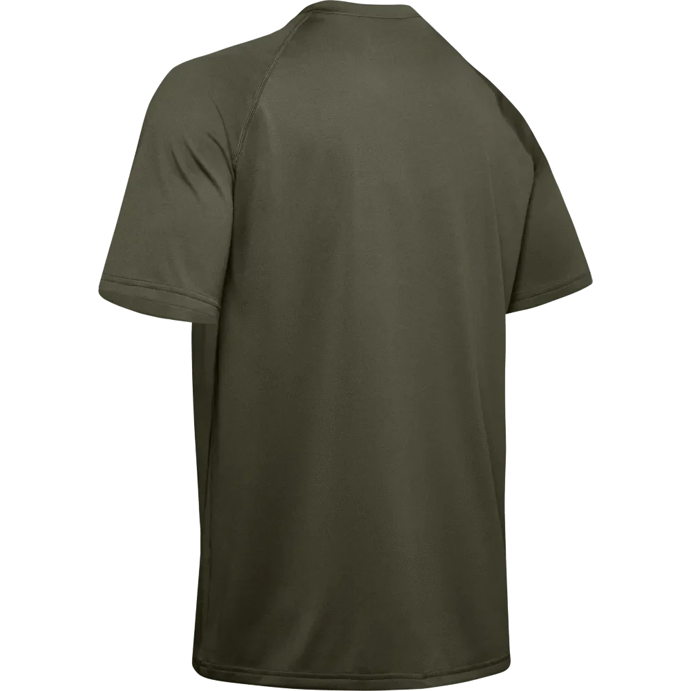 Men’s UA Tactical Tech™ Short Sleeve T-Shirt in olive green, featuring lightweight UA Tech™ fabric, moisture-wicking, quick-dry, and anti-odor technologies.
