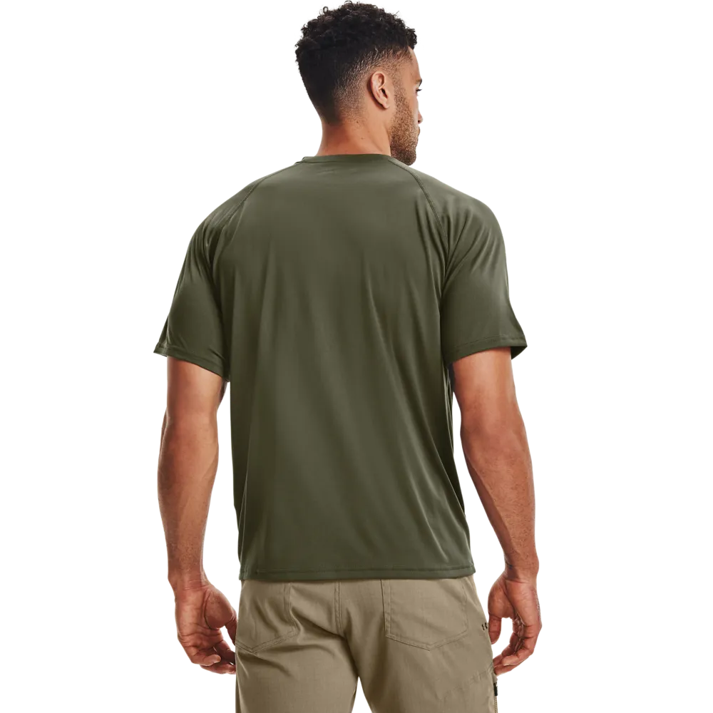 Men’s UA Tactical Tech™ Short Sleeve T-Shirt in green, featuring lightweight UA Tech™ fabric, ideal for comfort and performance.