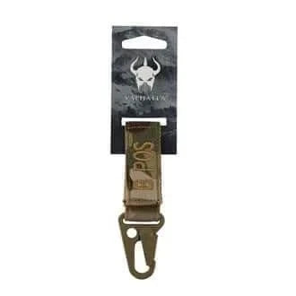 Blood Group Keychain with Snaphook by Valhalla, attached to packaging, showcasing AB+ blood type.