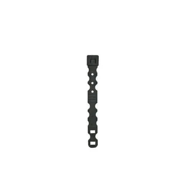 Molle pouch clip, black, injection-moulded, durable, secure attachment for tactical gear.