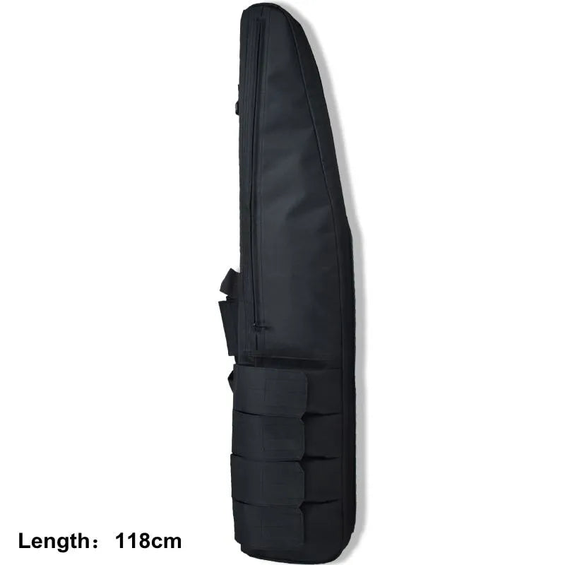 Tactical Rifle Case, water-resistant heavy-duty long gun bag with MOLLE system for hunters and airsoft.