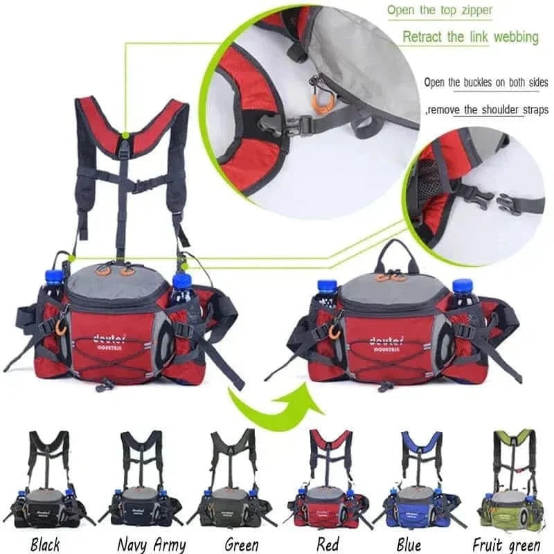 AdaptiPack Nylon Outdoor Companion with adjustable straps and multiple compartments, available in various colors for versatile outdoor use.