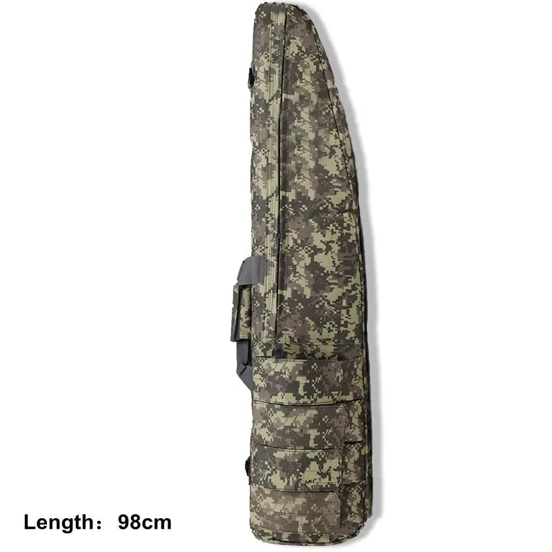 Tactical Rifle Case with MOLLE webbing, water-resistant 600D Oxford fabric, 98cm length.
