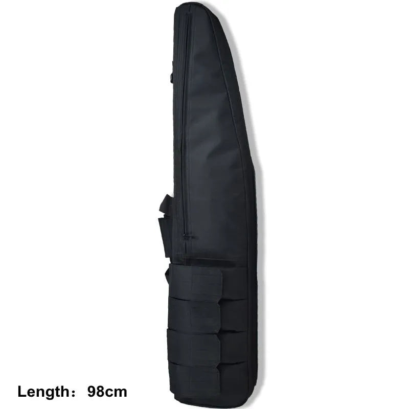 Tactical Rifle Case, water-resistant long gun bag, 600D Oxford fabric, MOLLE system, hunting gear.