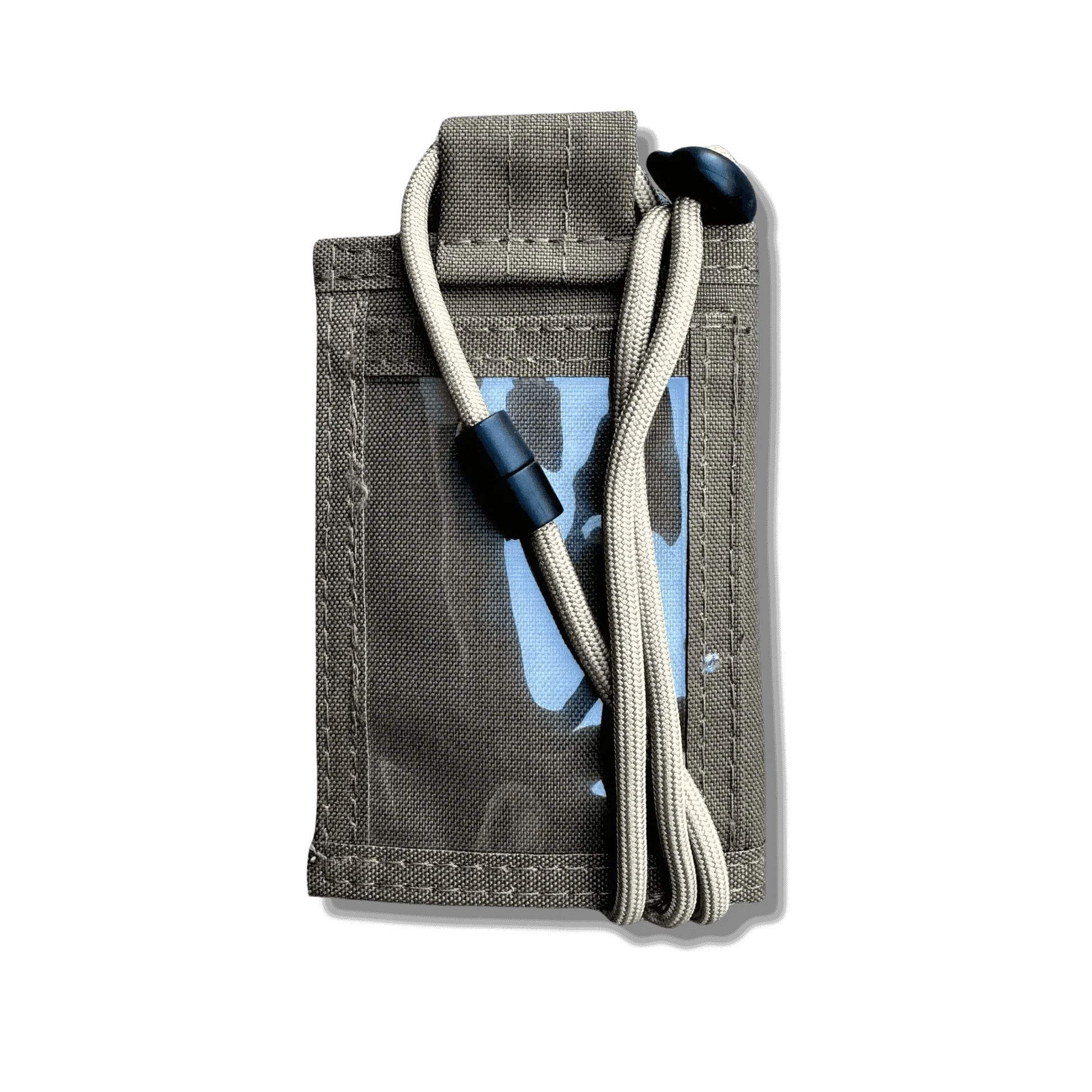 Tactical ID Holder with nylon build, versatile compartments, and parachute cord lanyard.