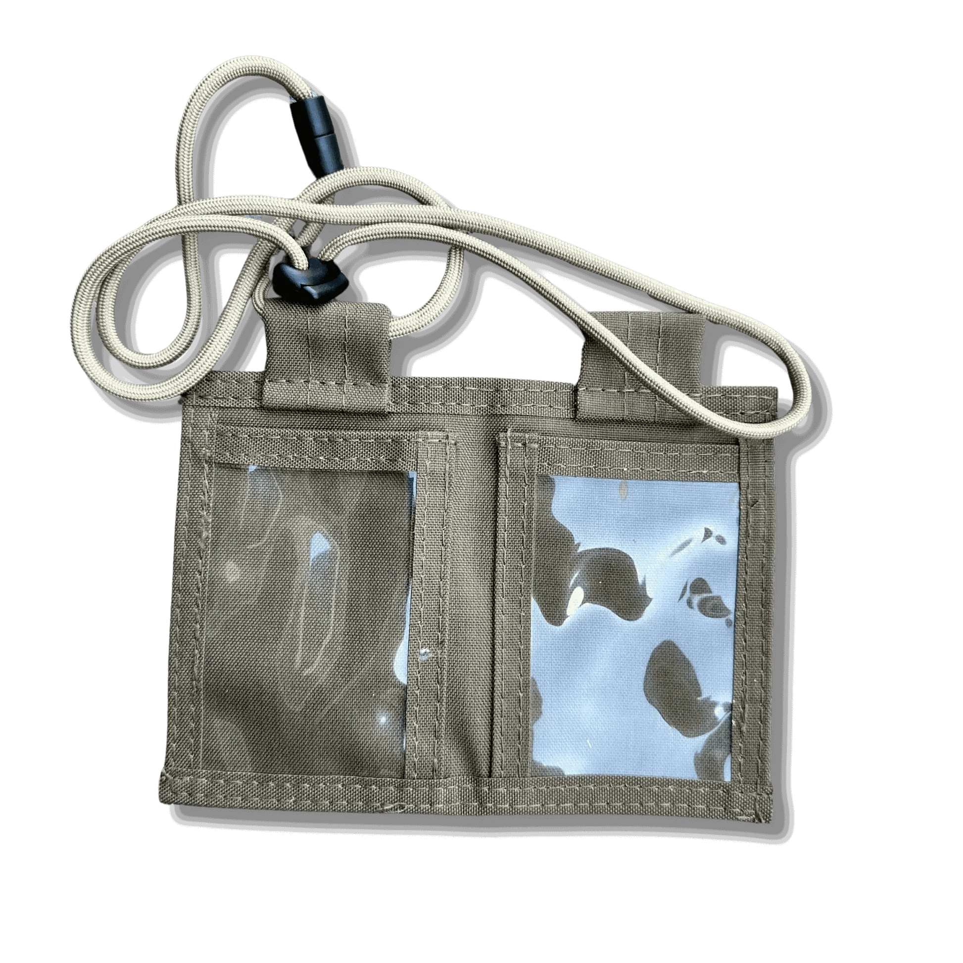 Tactical ID Holder with durable nylon build, versatile compartments, and parachute cord lanyard.