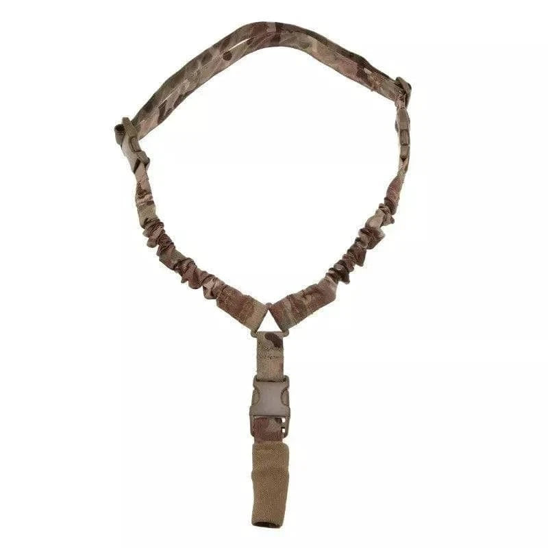 Single Point Tactical Sling by Valhalla with dual bungee and HK Snap Hook.