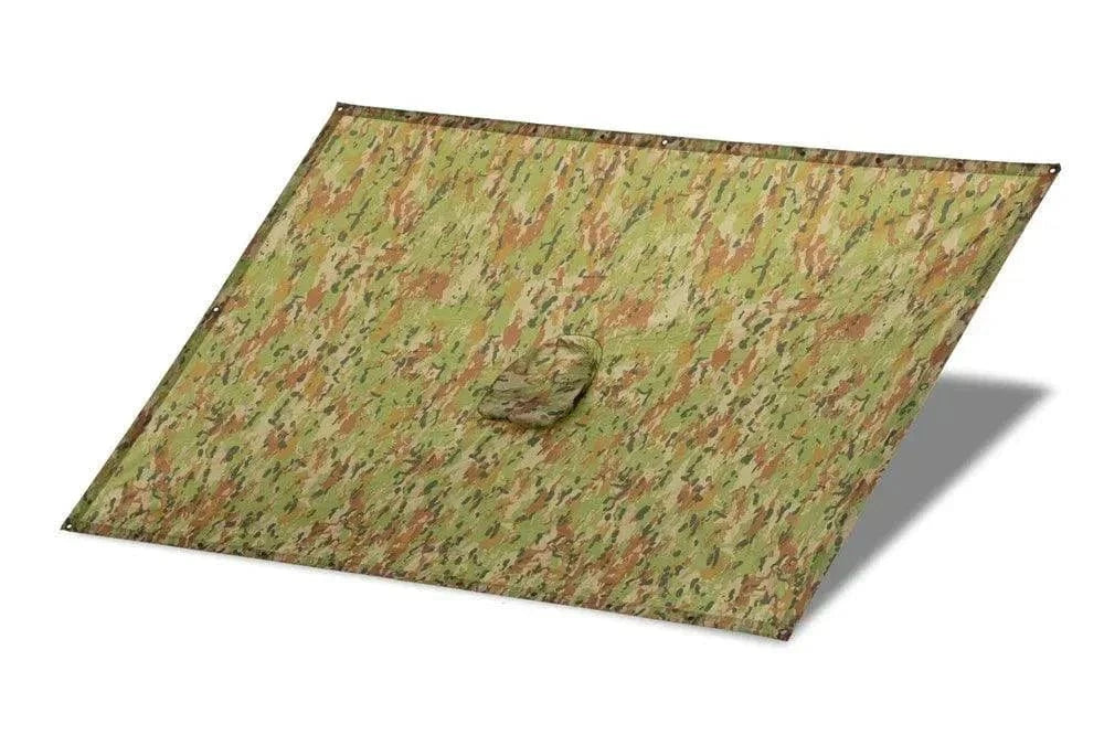 Poncho Raincoat in Australian Compatible Camouflage pattern shown as tarp.