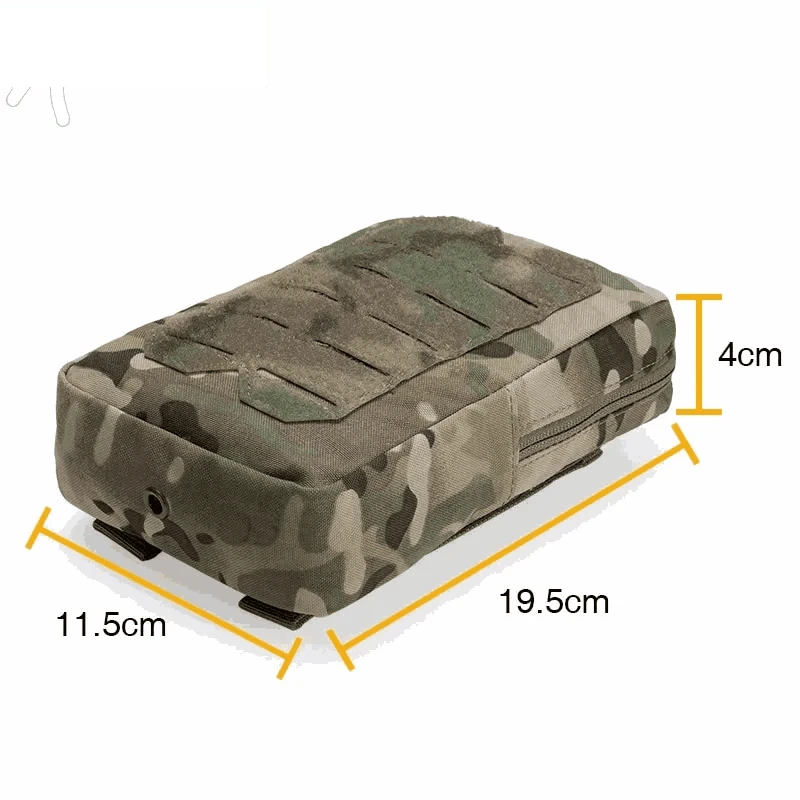 Tactical Utility Pouch in Multicam pattern, 11.5x19.5x4cm, nylon construction.