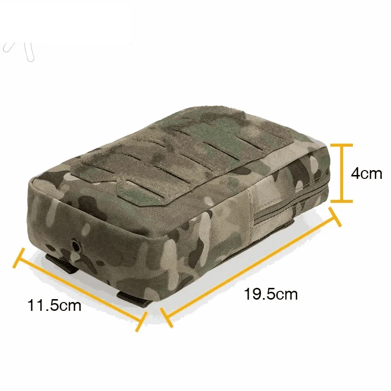 Tactical MOLLE Pouch For EDC in camouflage with dimensions 19.5x11.5x4cm.