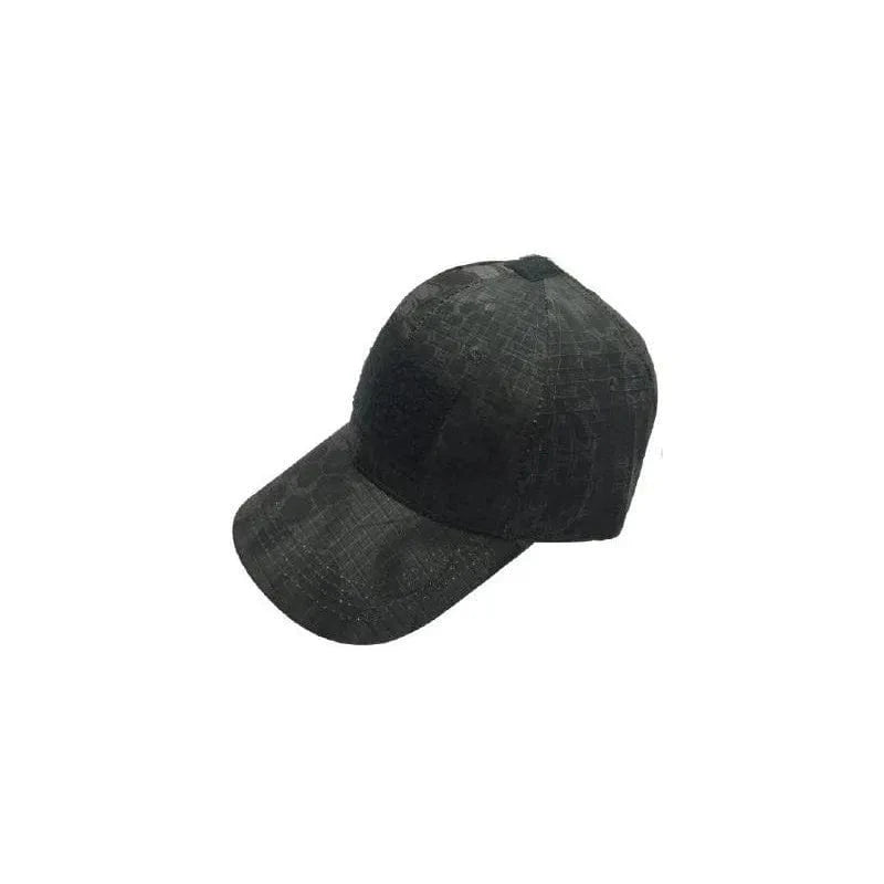 Valhalla Velcro Tactical Cap with customizable hook and loop panels, durable polyester-cotton blend, and adjustable fit.