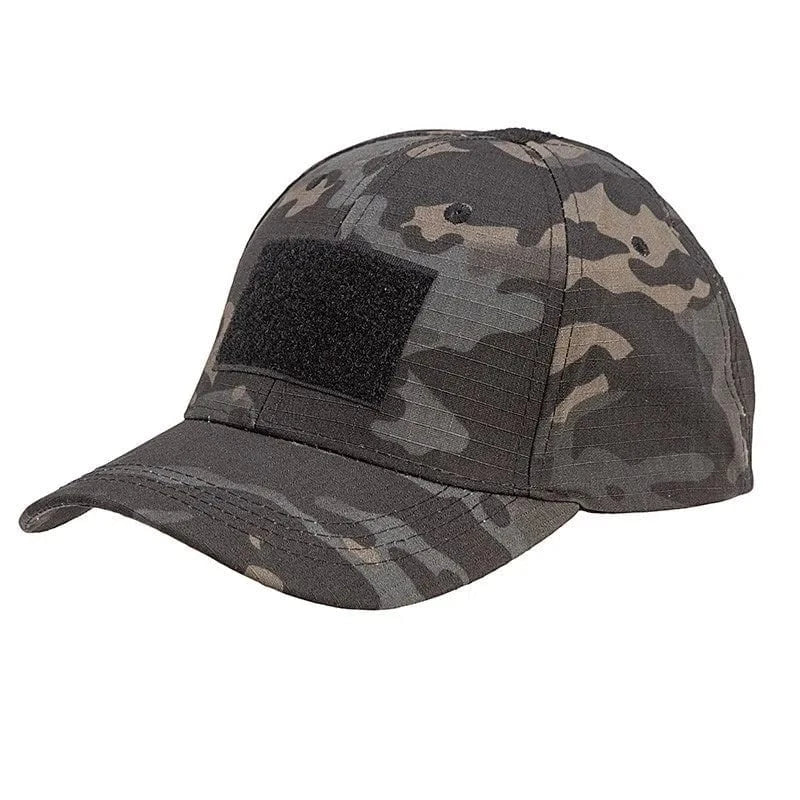Valhalla Velcro Tactical Cap in camo design with customizable hook and loop panel.