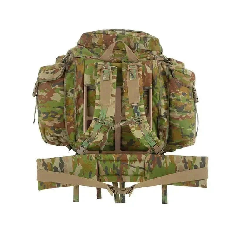 ALICE Pack by Valhalla in Australian MultiCam, featuring detachable side pouches and durable 1000D Cordura material.