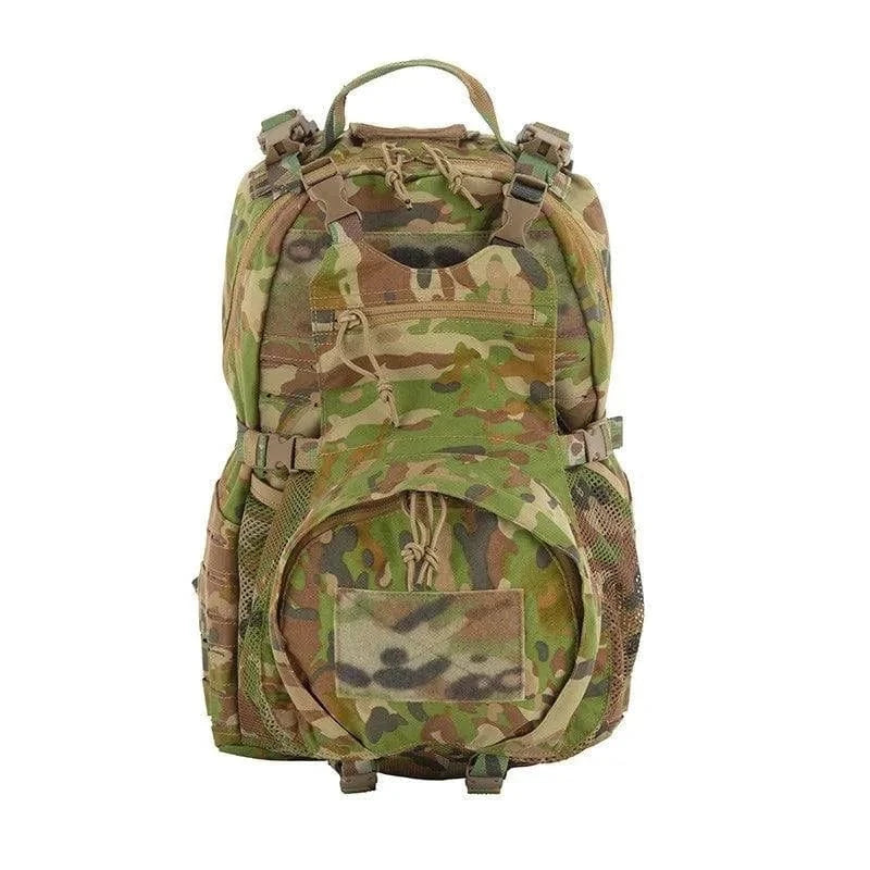 Tactical Valhalla Removable Operator Pack in camouflage, featuring modular design with multiple compartments and molle system.