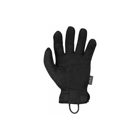 Mechanix Tactical Gloves FastFit® in black, durable and breathable with an elastic cuff and nylon cord loop.