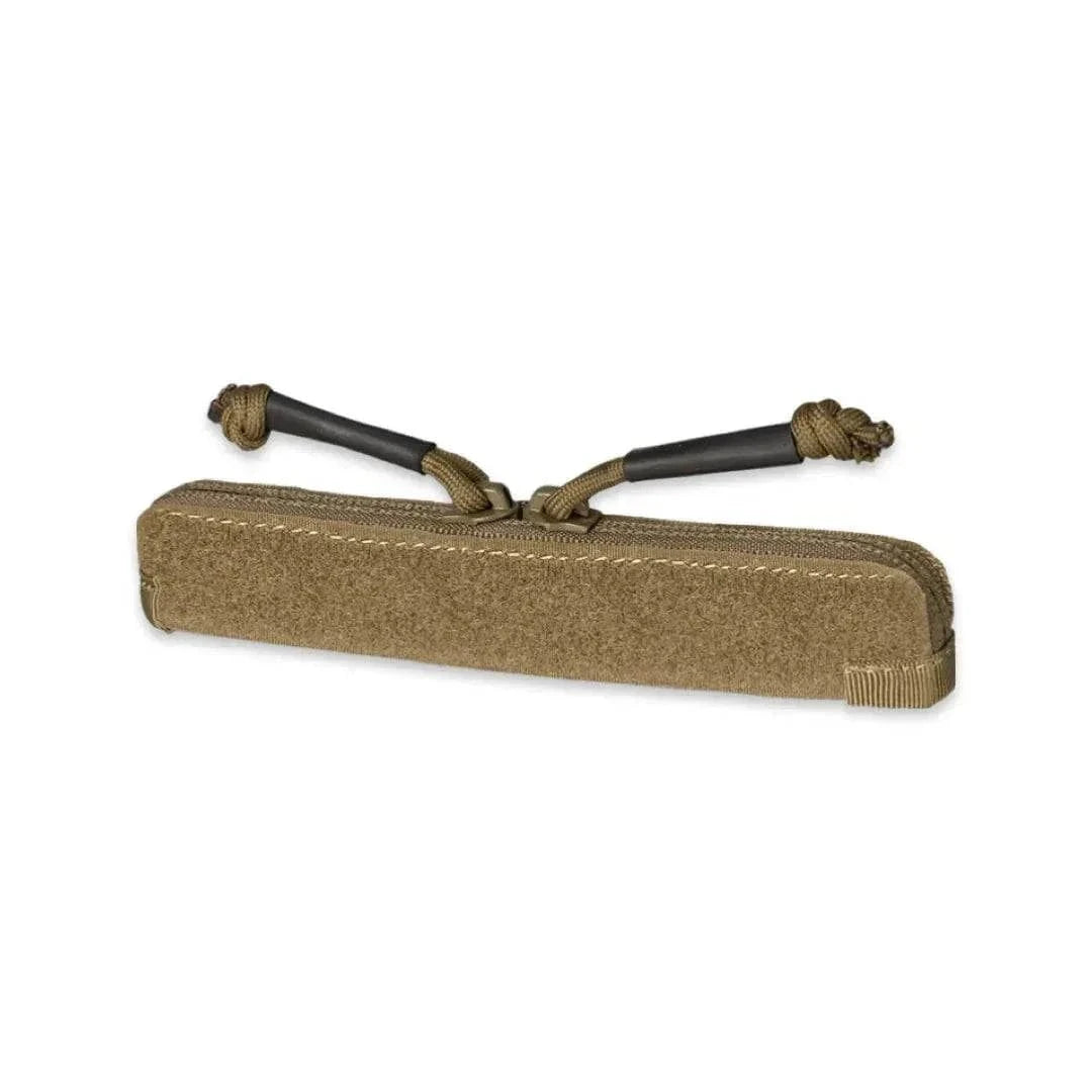 Tactical Double Zipper Storage Pouch in Coyote Brown with durable nylon and YKK zippers.