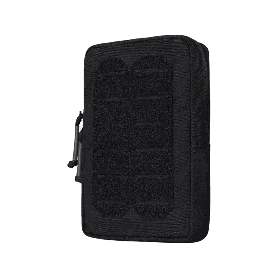 Tactical utility pouch in black, high-quality nylon, versatile design.