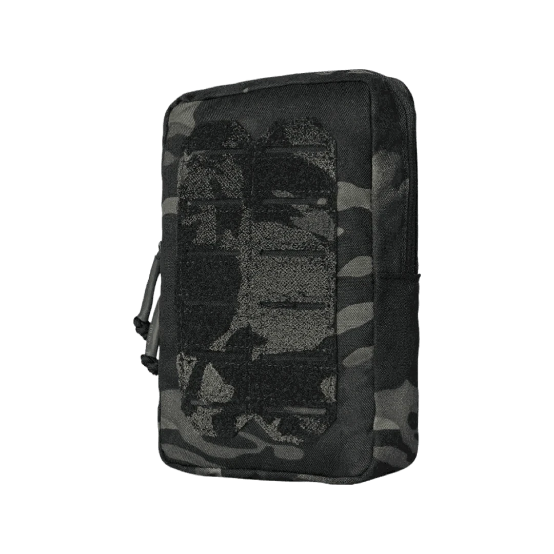 Tactical Utility Pouch in Multicam Black, durable nylon, versatile for outdoor adventures.