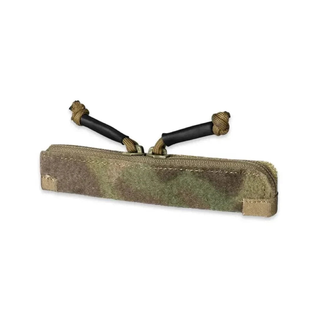 Tactical Double Zipper Storage Pouch in camo with durable 500D nylon and YKK zippers.